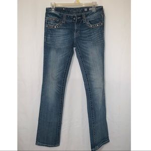 Miss Me Women’s Straight Leg Denim Jeans Buckle